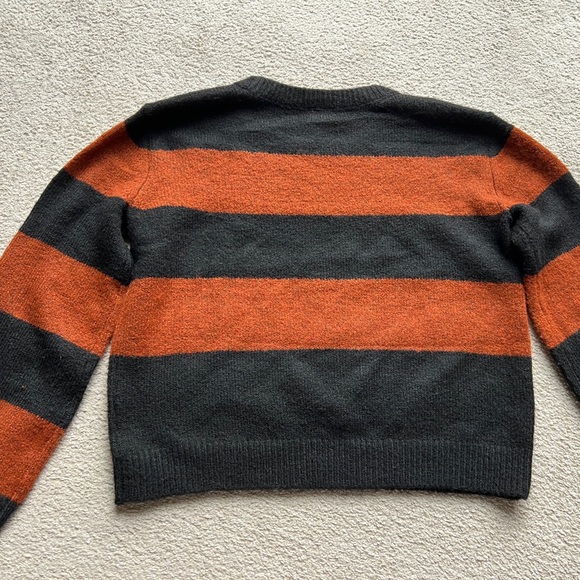 NWT Worthington Black Bronze Wave Striped Crew Neck Long Sleeve Sweater Top Sz S - Picture 13 of 13